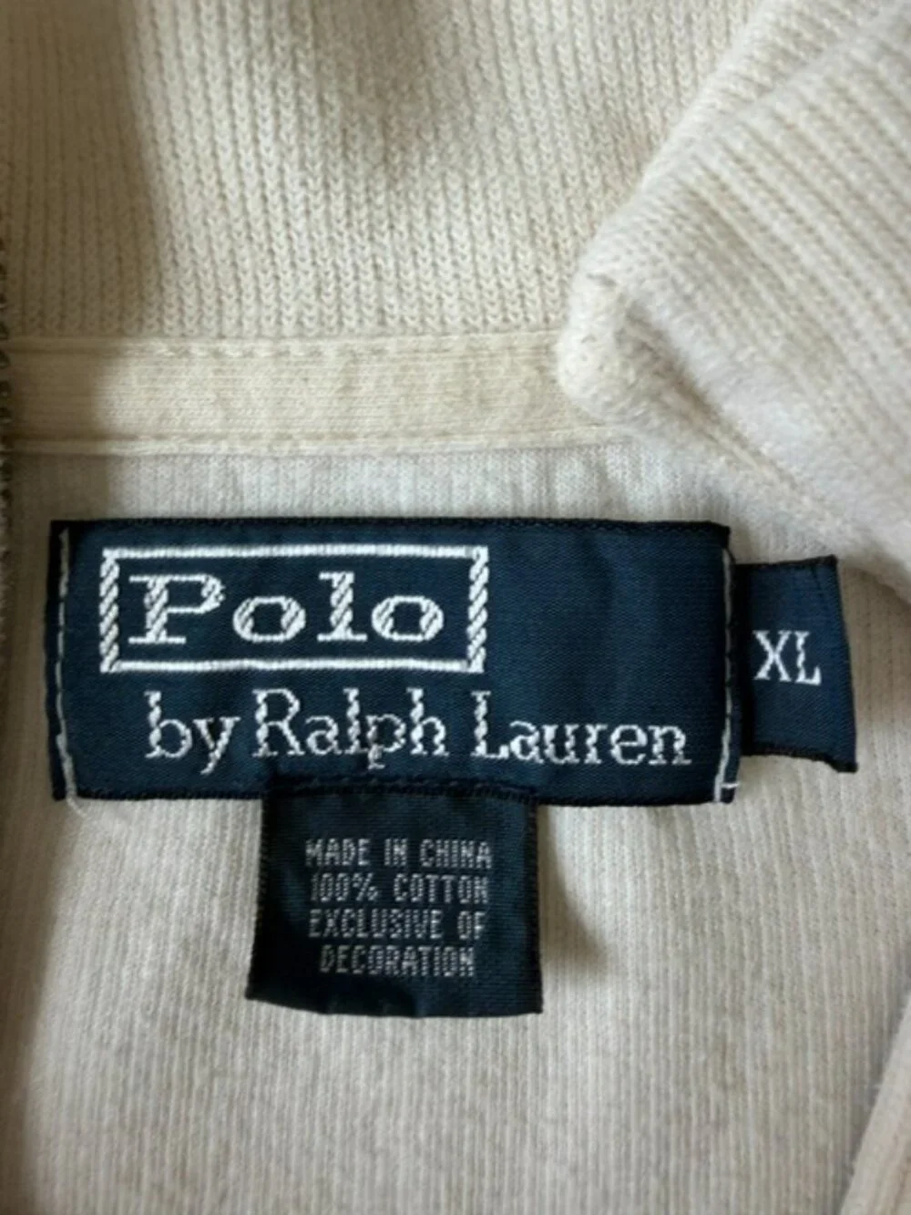 POLO by Ralph Lauren quarter‑zip sweater, Cream, Size: XL Men Mock Neck